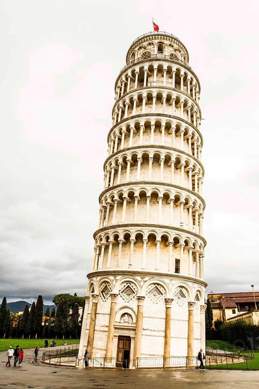 Laening tower at Piazza dei Miracoli, or Piazza del Duomo (Cathedral Square). Pisa, Province of Pisa, Italy. 17.12.2012