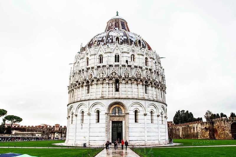 Baptistery at Piazza dei Miracoli, or Piazza del Duomo (Cathedral Square). Pisa, Province of Pisa, Italy. 17.12.2012