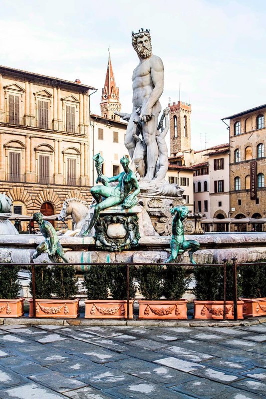 Fountain of Neptune (Fontana del Nettuno). Florence, Province of Florence, Italy. 18.12.2012