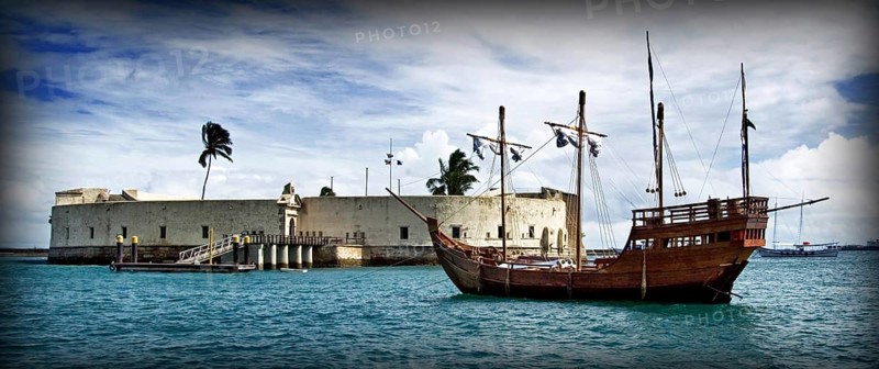 São Marcelo and Nossa Senhora do Pópulo Fort, Salvador, Bahia, Brazil