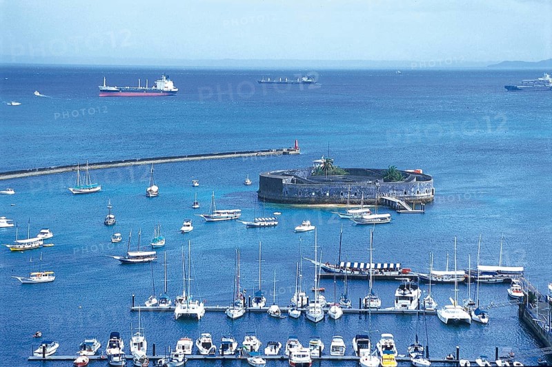 Boats, São Marcelo Fort, Salvador, Bahia, Brazil