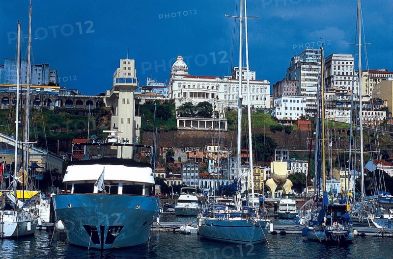 Pier and Town, Salvador, Bahia, Brazil