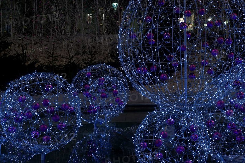 Decorations of Christmas, Champs-Elysées - 75008, (75), Paris, France