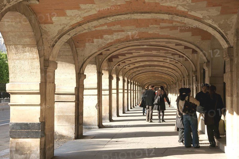 Corridor, People, Place des Vosges, 4ème arrondissement, (75004), Paris, France