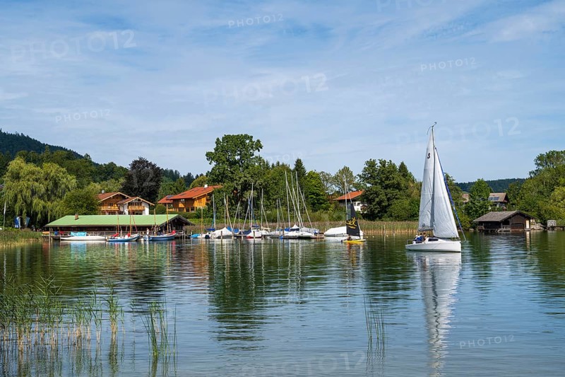 Yachthafen am Tegernsee, Marina, Bad Wiessee, Upper Bavaria, Bavaria, Germany