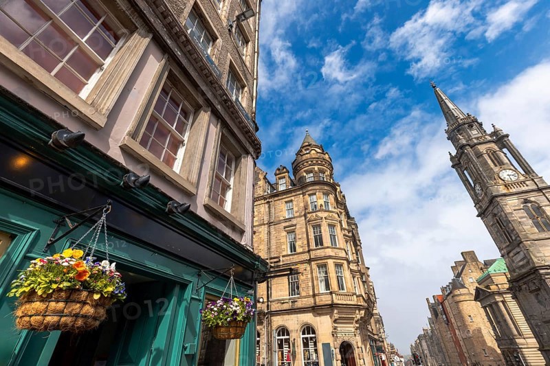 England. Edinburgh, the capital of Scotland. Historic city center Old Town