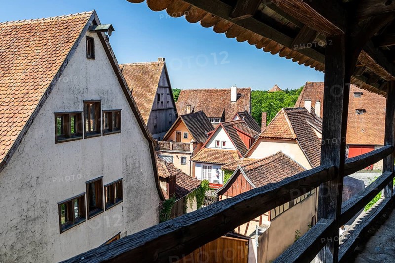 City wall, Rothenburg ob der Tauber, middle Franconia, Bavaria, Germany