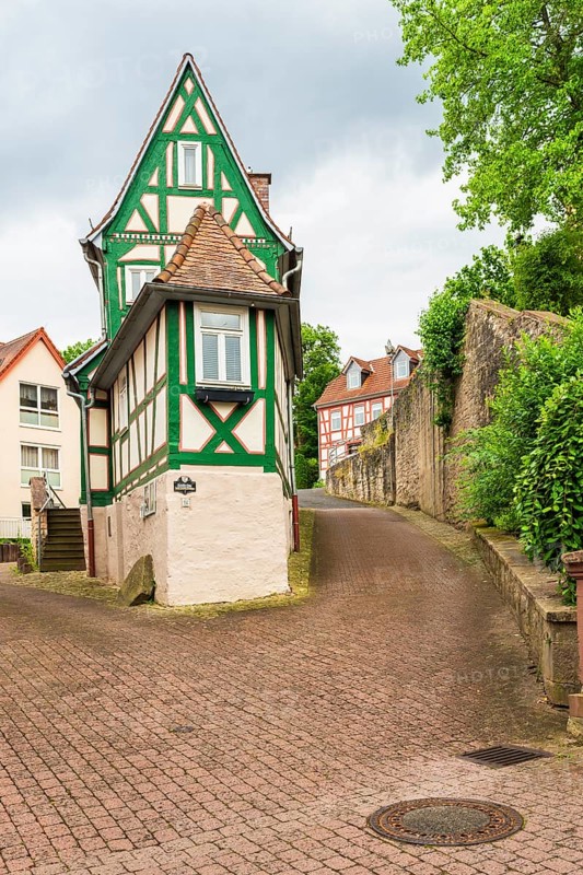 Old half-timbered house, spa city of Bad Orb, Spessart Nature Park, Main-Kinzig district, Hesse, Germany
