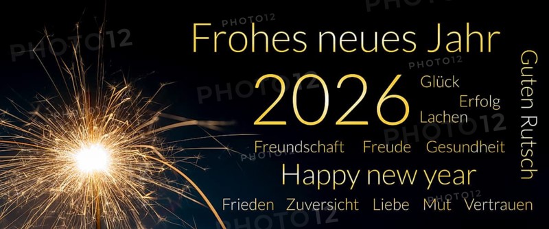 New Year's Eve greetings 2026 with various personal wishes (luck, success, etc.)