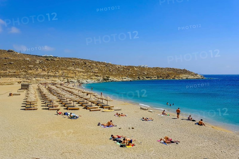 Mykonos, Cyclades, Greece - Lia Beach in the southeast of the island