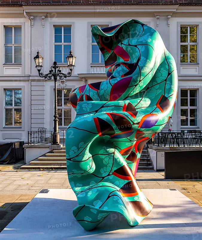 Yinka Shonibare, steel reinforcement with hand-painted fibreglass heart casting, artwork in front of the PalaisPopulaire, former Prinzenpalais Unter den Linden, Berlin, Germany