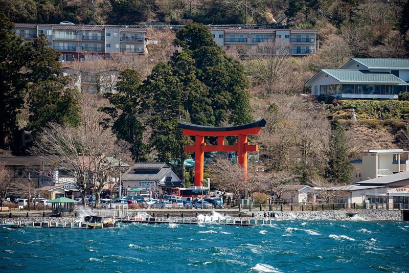 Second gate of Hakone Shrine in Motohakone on Lake Ashi, Hakone, Japan