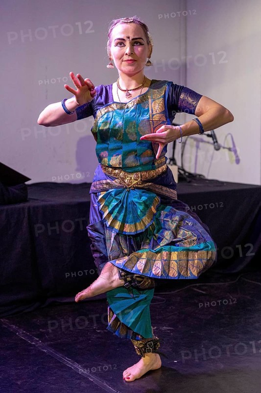Eva Isolde Balzer, dancer, Hope in Resonance, Carnatic Music and Bharatanatyam Fundrising Evening For Gaza, 08.11.2025, ITZ, intercultural dance center, Berlin, Germany