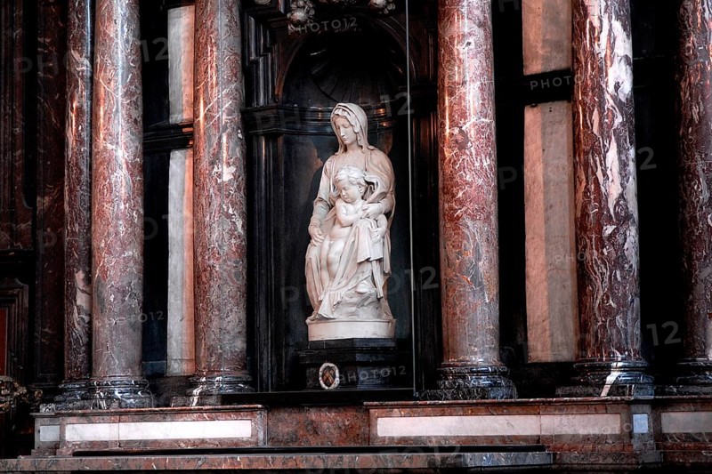 Bruges Madonna, sculpture by Michelangelo from 1501 to 1506, Moscron chapel of the Bruges Church of Our Lady, Bruges, UNESCO World Heritage Site, West Flanders, Flemish Region, Belgium