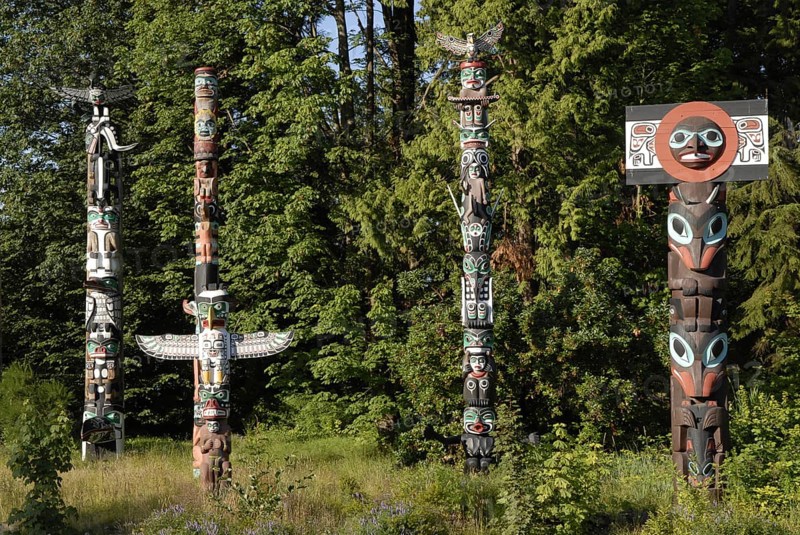 Totem, Totem Pole, Totem Poles, Stanley Park, Vancouver, British Columbia, Canada