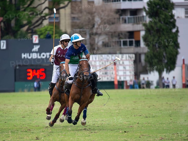Scene at the 132nd Argentine Open Polo Championship (Spanish Campeonato Argentino Abierto de Polo), Adolfo Cambiaso from the Natividad Dolfina team hits the ball in the game against Zeta Kazak, Buenos Aires, Argentina