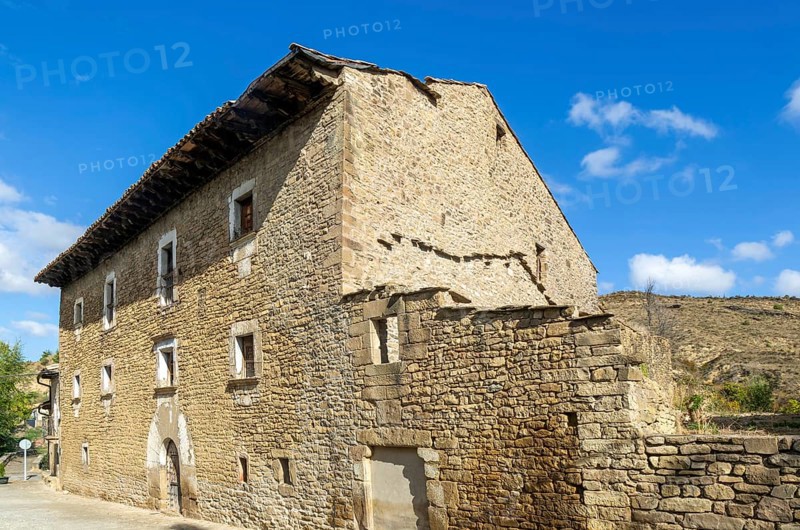 Casa de los Bentura medieval village of Longás, Val d'Onsella, Zaragoza province, Aragon, Spain