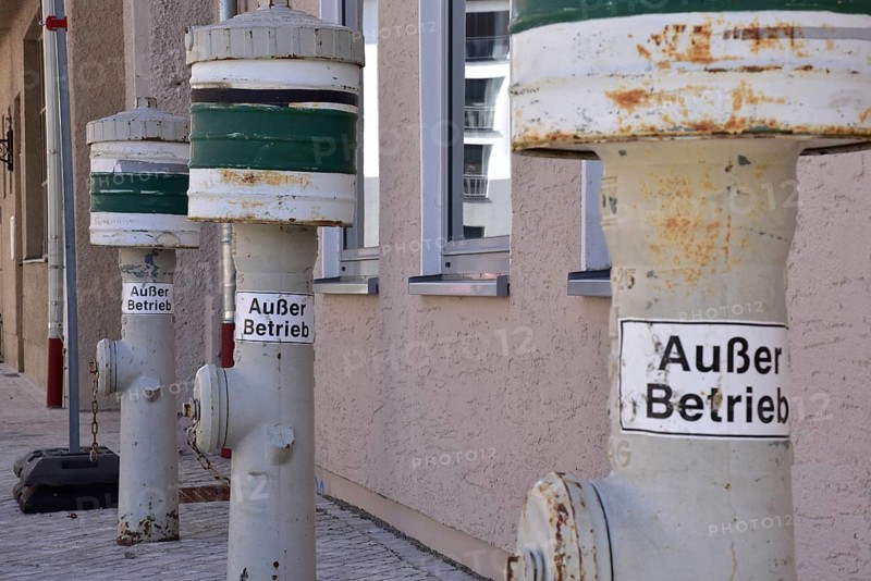 Old hydrants for the municipal water supply of fire departments in case of fire, Bavaria, Germany