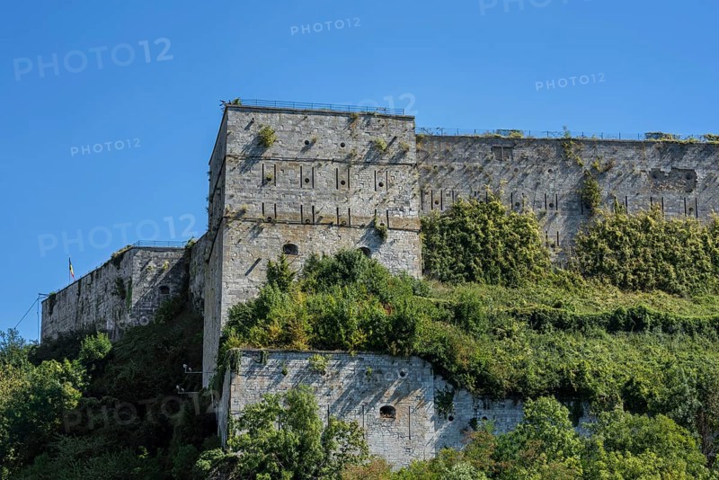 19th century Citadel of Huy, Citadelle de Huy, Fort van Hoei, fortress overlooking the Meuse river in the city Huy, province of Liège, Belgium