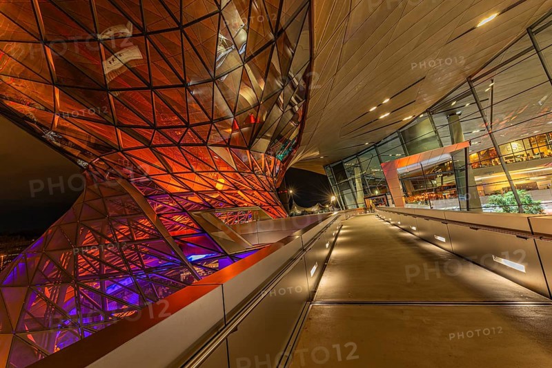 Bundbeleuchtete BMW-Welt, Petuelring, Munich, Upper Bavaria, Bavaria, Germany