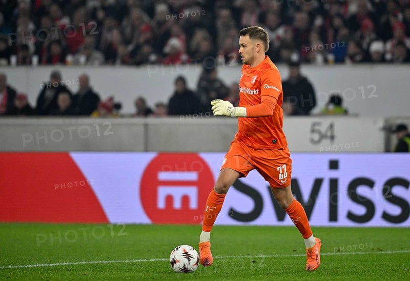 Goalkeeper Timon Wellenreuther Feyenoord Rotterdam (22) Europa League Action, MHPArena, MHP Arena Stuttgart, Baden-Württemberg, Germany