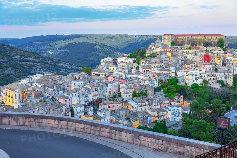 Elevated view of Ragusa Ibla, Ragusa Ibla, Ragusa province, Sicily, Italy