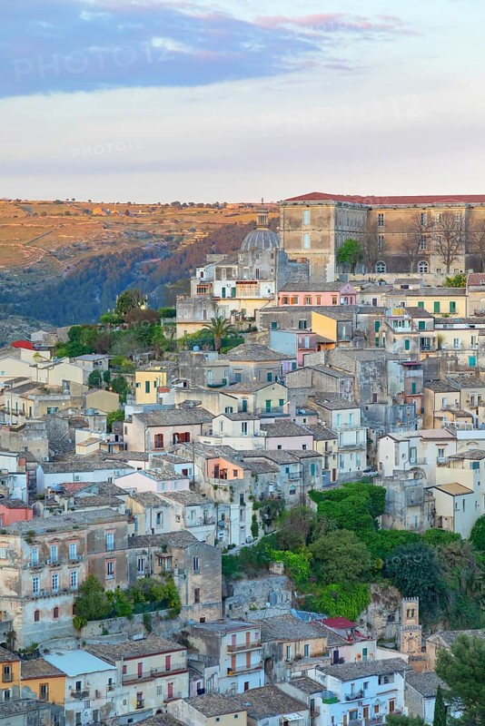 Elevated view of Ragusa Ibla, Ragusa Ibla, Ragusa province, Sicily, Italy
