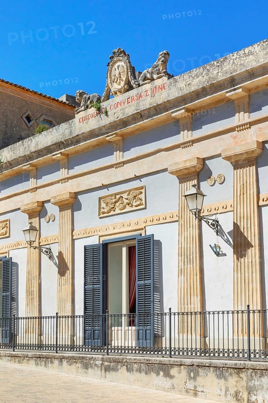 Circolo di Conversazione building facade, Ragusa Ibla, Ragusa province, Sicily, Italy