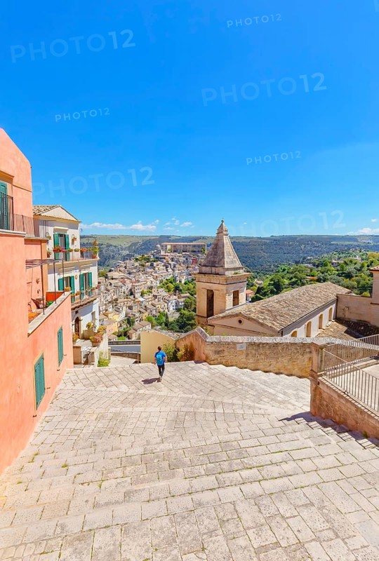 View of Ragusa Ibla from Santa Maria delle scale church, Ragusa Ibla, Ragusa province, Sicily, Italy