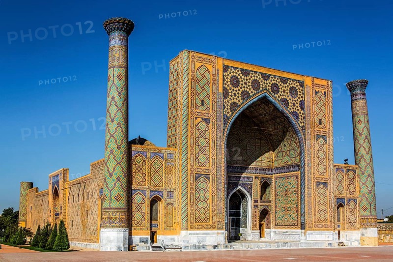 Ulughbek Madrasah, Registan Square, ensemble of three madrasas, Samarkand, Uzbekistan
