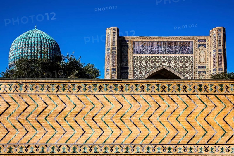 Majolica, Bibi Xanom Mosque, Samarkand, Uzbekistan