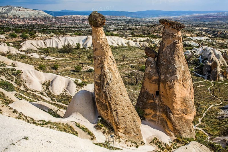 Three grances, fantastic tuff rock formations, Cappadocia, Turkey
