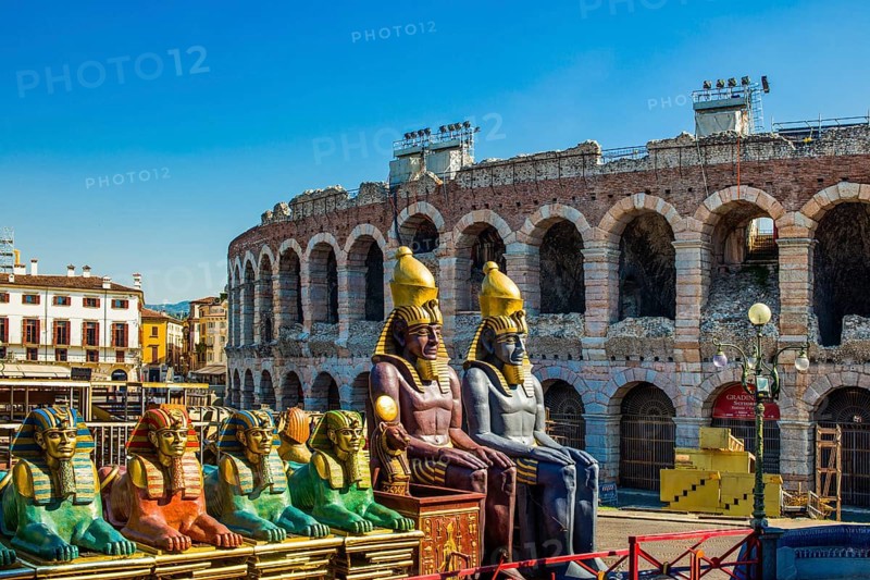 Aida decorations, Verona Roman Arena, 1st century, Veneto, Italy