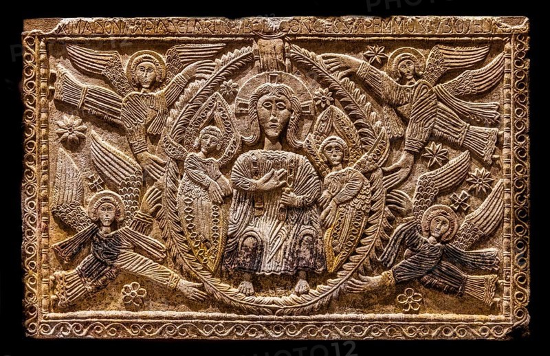 Ratchis Altarpiece with Christ on the Throne, 8th century, Museo Cristiano with masterpieces of Lombard sculpture, Cividale del Friuli, city with historical treasures, UNESCO World Heritage, Friuli, Italy, Cividale del Friuli, Italy