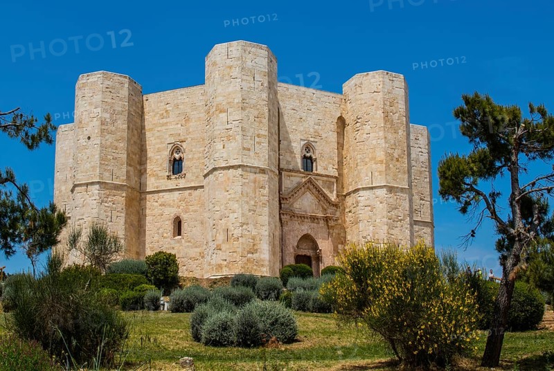 Octagonal castle - landmark of the region, Castel del Monte, Puglia, Castel del Monte, Puglia, Italy