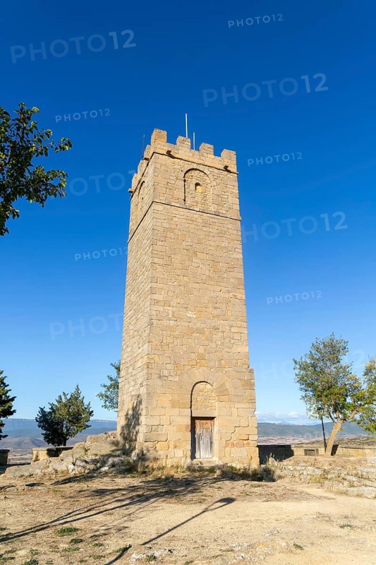 Torre del Homenaje del Castillo tower, Castle of Peña Felizana, Sos del Rey Católico, Zaragoza province, Aragon, Spain