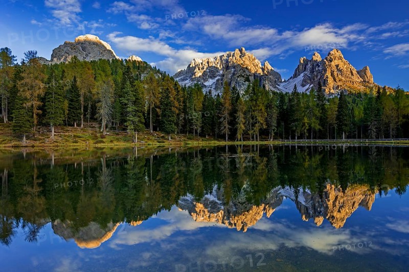 Mountain lake, mountains, reflection, sunny, evening light, Lake Antorno, Lake Antorno, Cadini Group, Dolomites, Italy