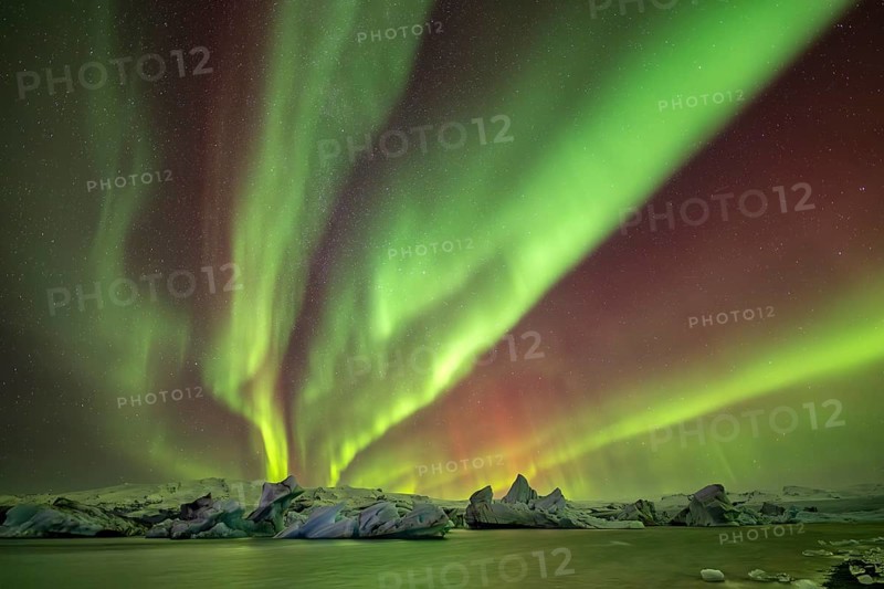 Northern Lights, Aurora Borealis, Glacier Lagoon, Jökulsarlon, Iceland