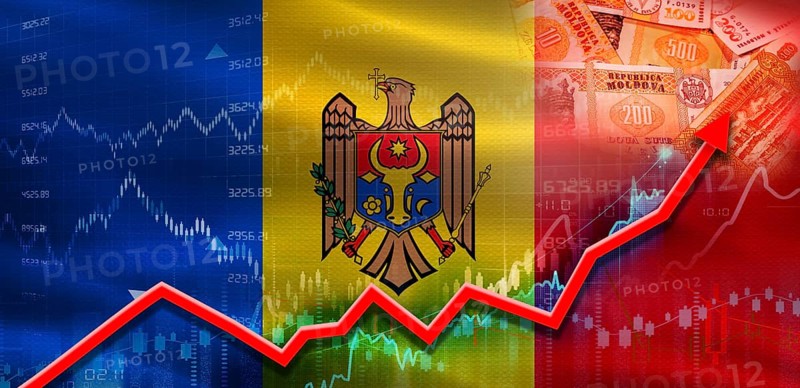 Moldavia financial growth on market graph. Moldavia economic growth on financial graph