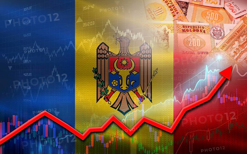 Moldavia economic growth on financial graph. Moldavia financial growth on market graph
