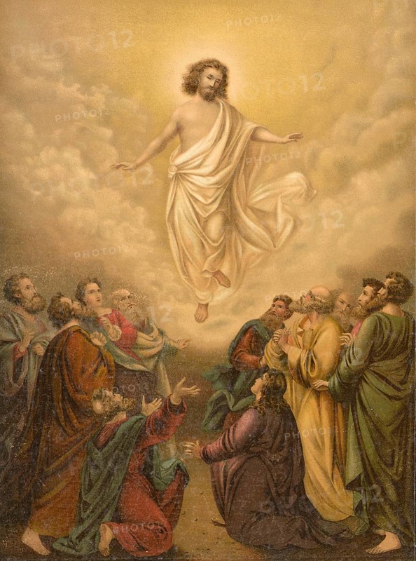 Biblical scene, Bible, The Ascension, Assumption of Mary, the Mother of Jesus, with body and soul, illustration, reproduction from a 19th century model. Authentic, file restored for optimal use, exact date of submission unknown, historical