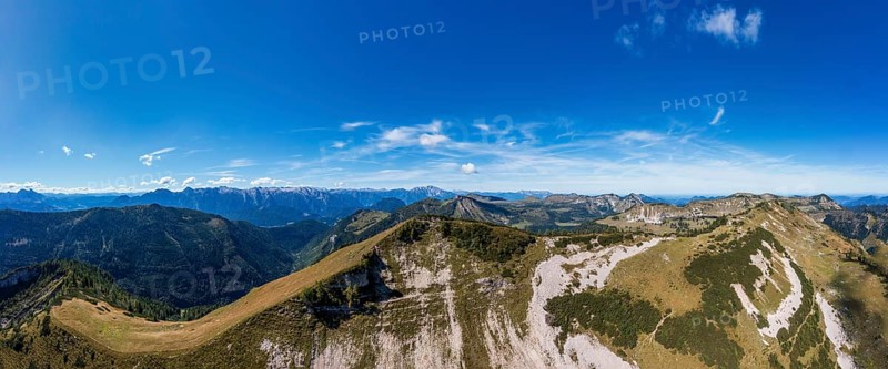 Drone shot, view of Egelseehörndl, Postalm, Osterhorn Group, Salzkammergut, Province of Salzburg, Austria