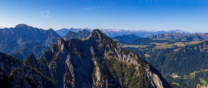 View from Rettenkogel to Rinnkogel and Gamsfeld, Postalm, Osterhorn Group, Salzkammergut, Province of Salzburg, Austria
