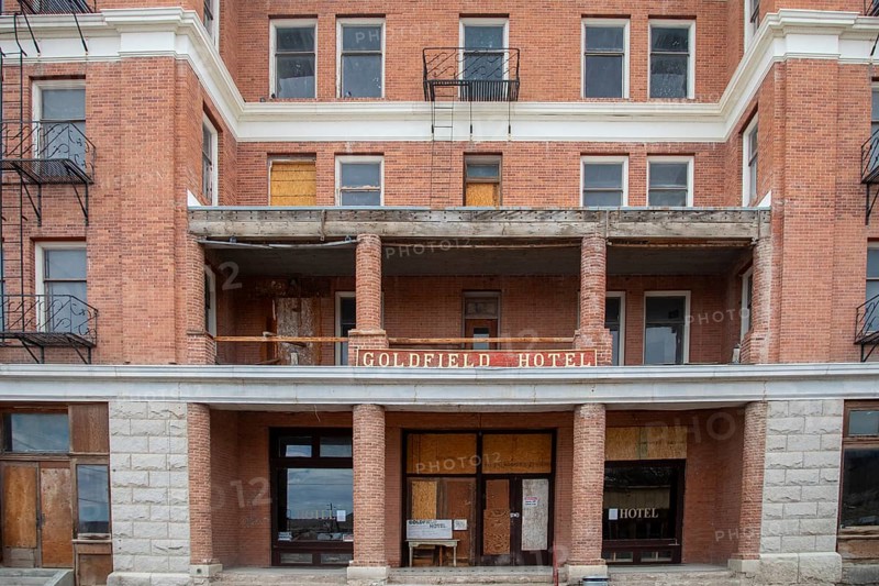 Goldfield, Nevada - The Goldfield Hotel. Now closed, the Goldfield was the most lavish hotel during the area's gold rush in the early 20th century