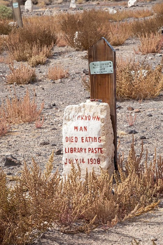 Goldfield, Nevada - Goldfield Historic Cemetery. One grave holds an unknown man who died from eating library paste