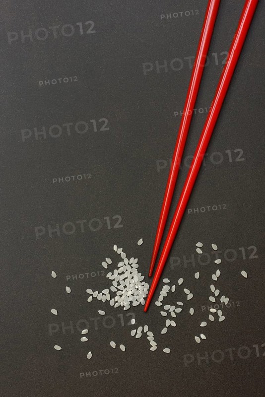 Rice and chopsticks. Oryza