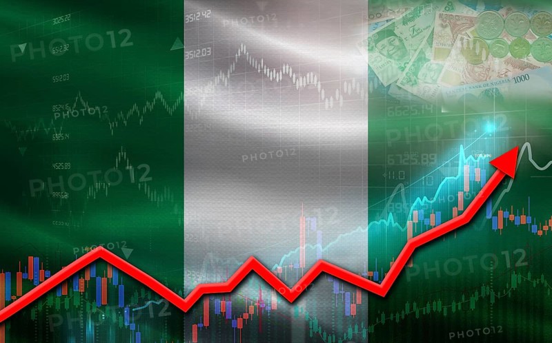 Nigeria economic growth on financial graph. Nigeria financial growth on market graph