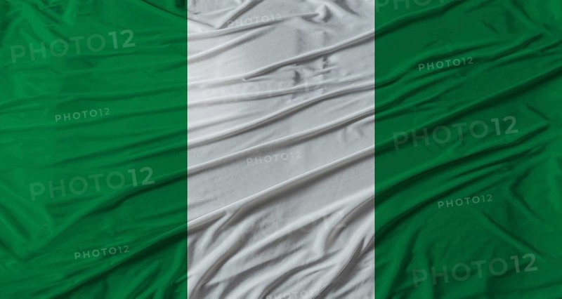 Nigerian flag waving Flag of Nigeria with cloth texture