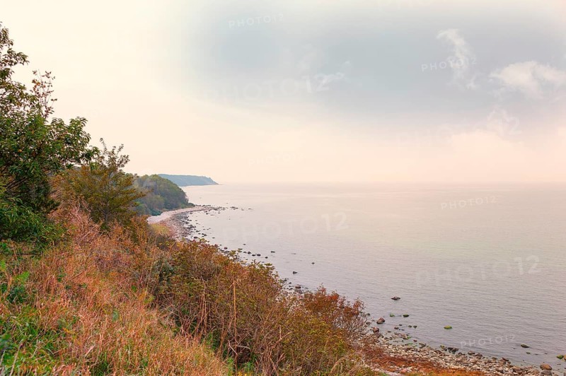 Baltic Sea coastline off Cape Arkona, coast of Rügen, largest German island, Baltic Sea coast of Western Pomerania, famous chalk cliffs, Mecklenburg-Western Pomerania, Germany