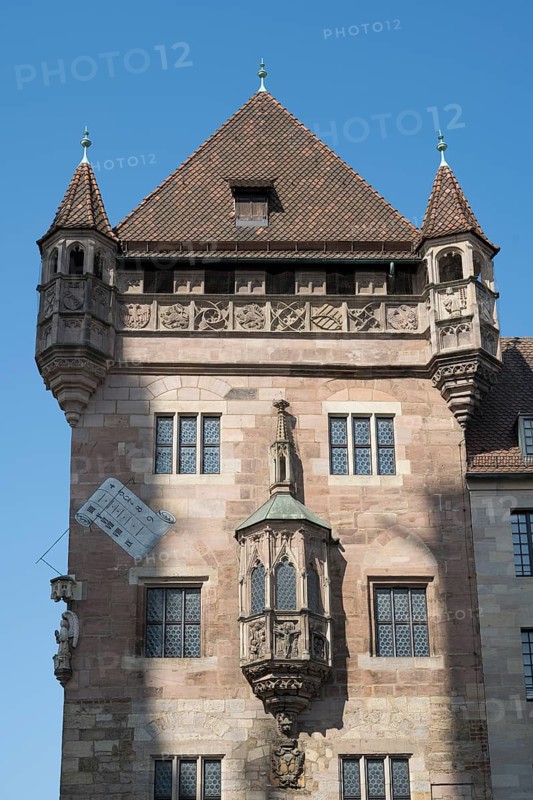 Medieval residential tower, Romanesque, Nassau House, Schlüsselfelder Stiftungshaus, architectural monument, old town, Nuremberg, Middle Franconia, Franconia, Bavaria, Germany